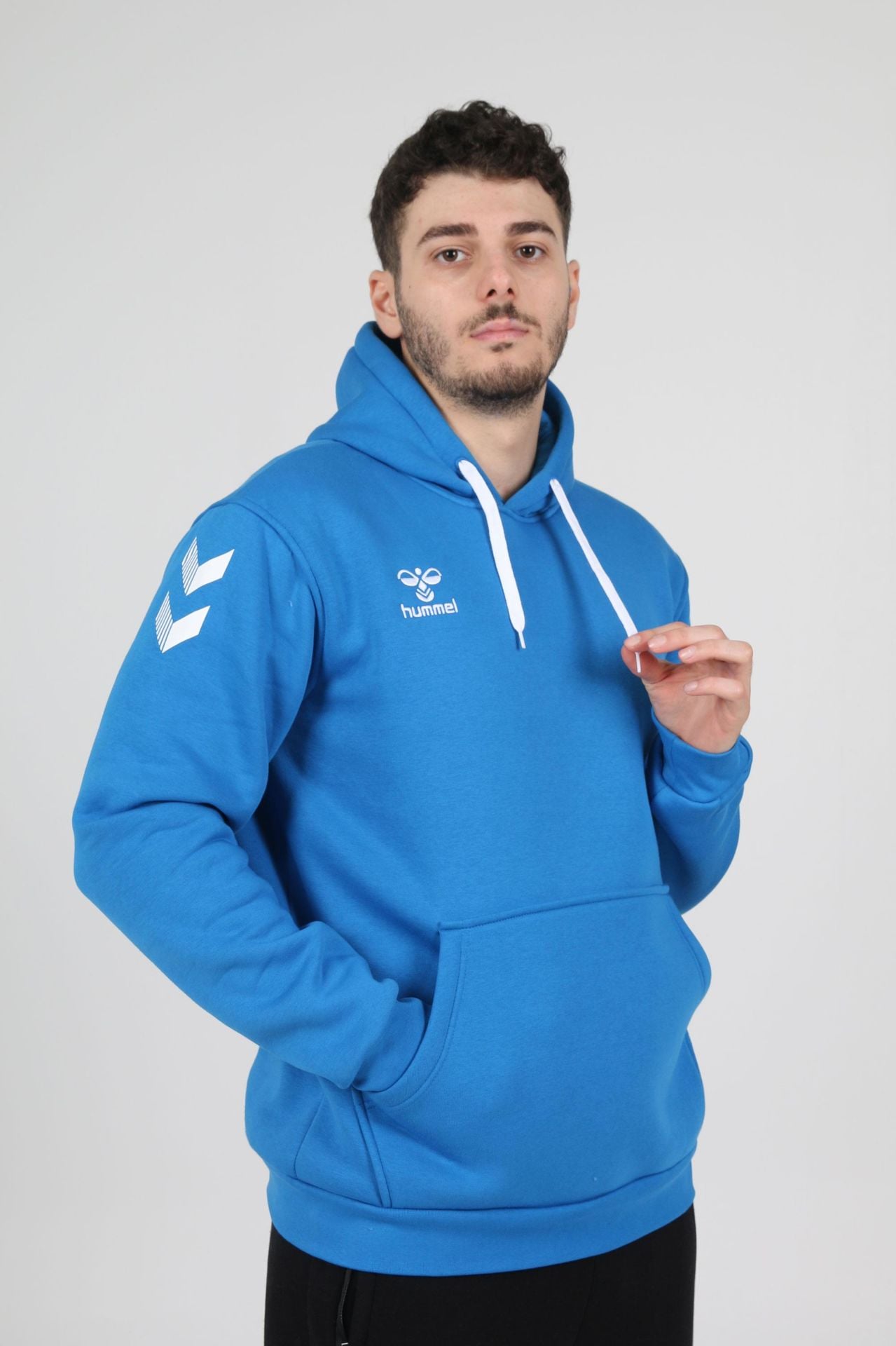 Hummel Armin Pamuklu Hoodie Saks Mavi