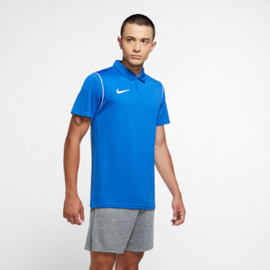 Nike Dri-FIT Park Erkek Soccer Polo - Saks Mavi Kombin
