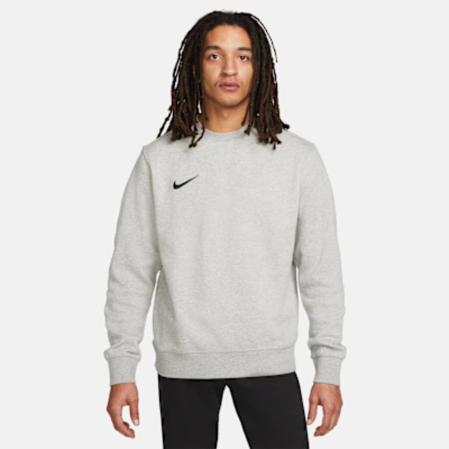 Nike Park Erkek Fleece Soccer Crew - Gri Melanj