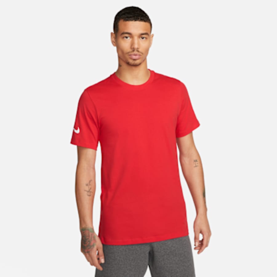 Nike Park Erkek Soccer Tişört - Kırmızı Kombin
