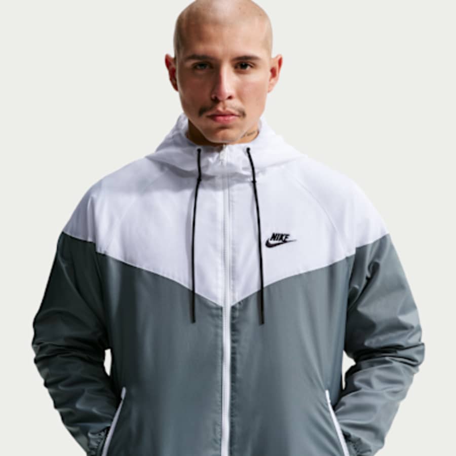 Nike Sportswear Windrunner Erkek Hooded Mont - Gri Kombin