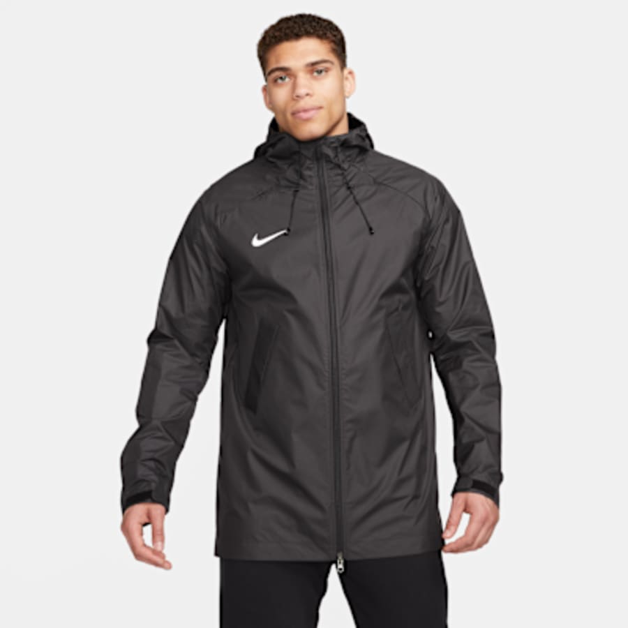 Nike Storm-FIT Academy Pro Erkek Full-Zip Hooded Soccer Mont - Siyah