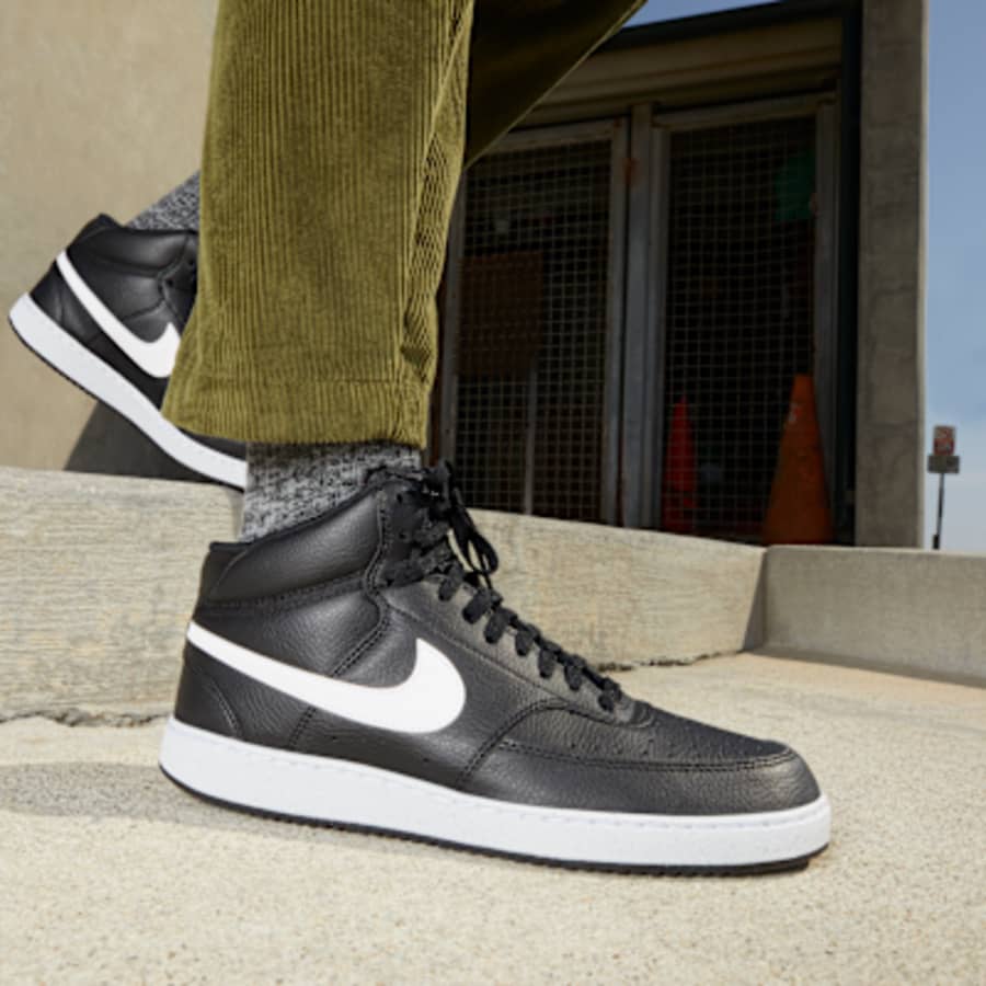 Nike Court Vision Mid Next Nature Erkek Ayakkabı - Siyah Kombin