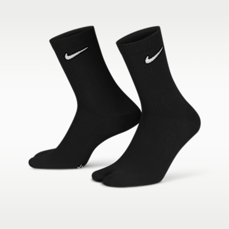 Nike Everyday Plus "Rift" Lightweight Split-Toe Crew Çorap (1 Pair) - Siyah Kombin