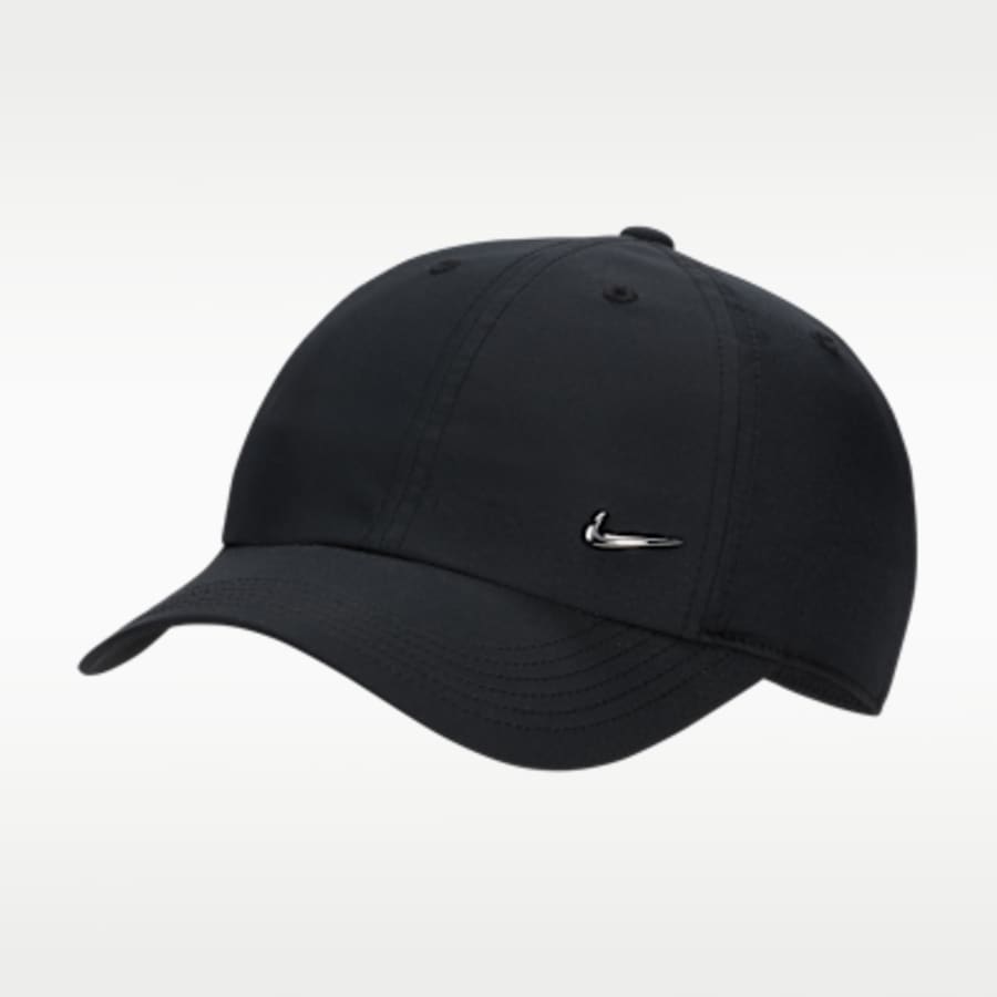 Nike Dri-FIT Club Kids' Unstructured Metal Swoosh Cap - Siyah Kombin