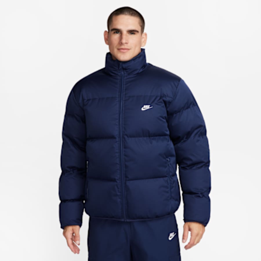 Nike Sportswear Club Erkek Puffer Mont - Mavi