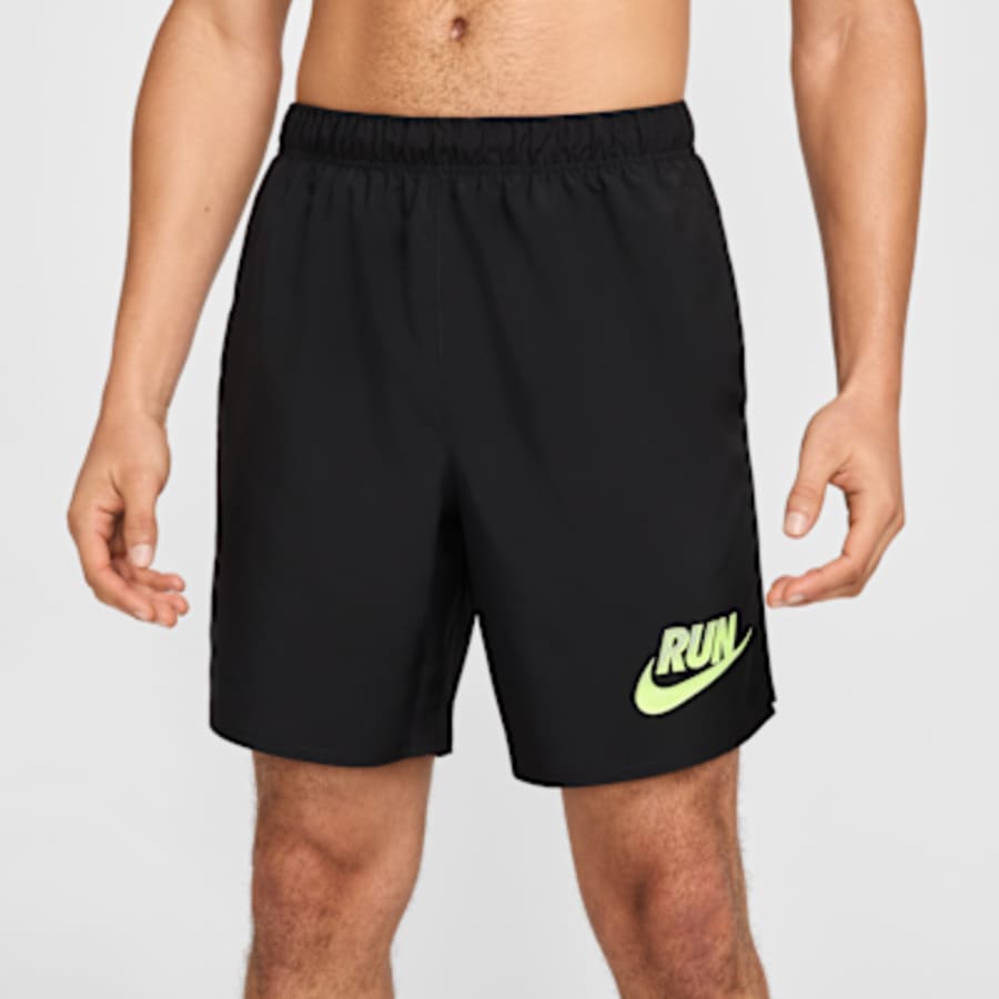 Nike Challenger Run Energy Erkek Dri-FIT 7" Unlined Running Şort - Siyah Kombin
