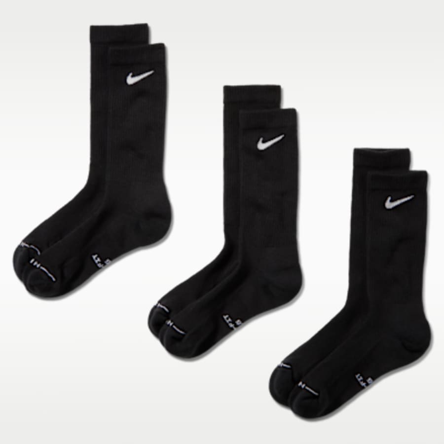 Nike Everyday Elevated Crew Çorap (3 Pairs) - Siyah
