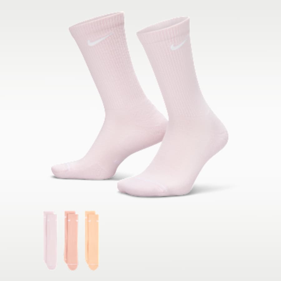 Nike Everyday Elevated Crew Çorap (3 Pairs) - Prlpnk(W)/Arctorg(W)/Icepch(W)P(W)/A(W)/I(Wpearl P