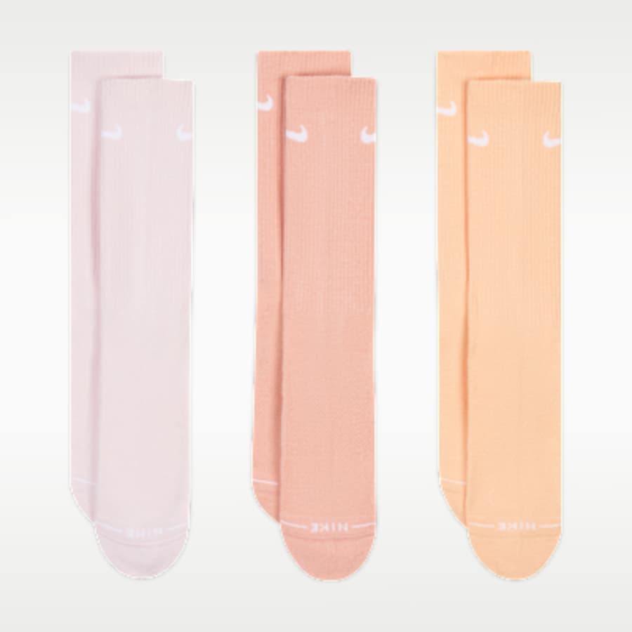 Nike Everyday Elevated Crew Çorap (3 Pairs) - Prlpnk(W)/Arctorg(W)/Icepch(W)P(W)/A(W)/I(Wpearl P