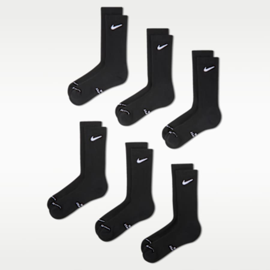 Nike Everyday Elevated Crew Çorap (6 Pairs) - Siyah