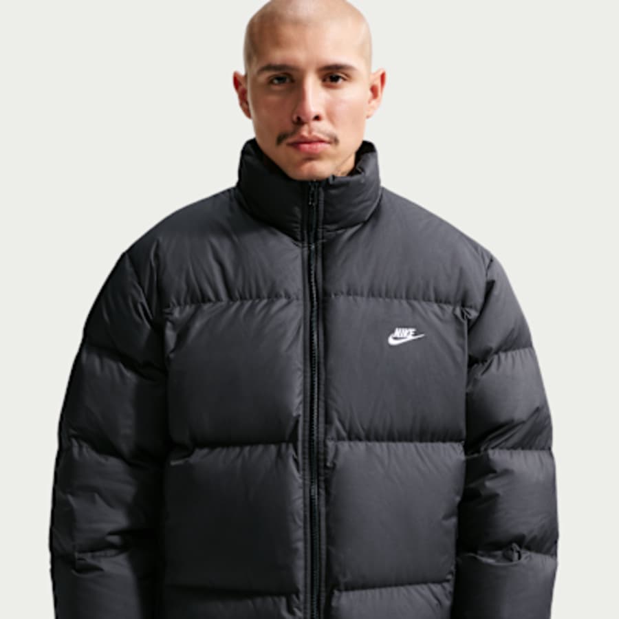 Nike Sportswear Club Erkek Therma-FIT Down Puffer Mont - Siyah Kombin