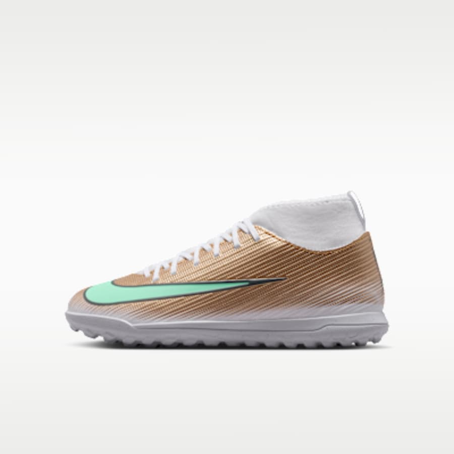Nike Jr. Mercurial Superfly 11 Club "Kylian Mbappé" Çocuk Turf High-Top Soccer Ayakkabı - Altın Kombin